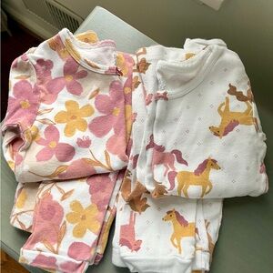 Carters Girls' Pink and Yellow Floral & Unicorn Pajama Set - Kids